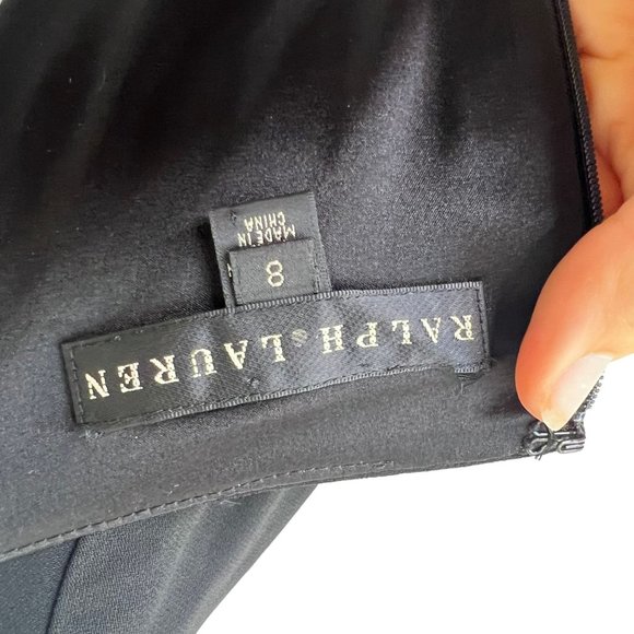 Ralph Lauren Black Label Black Long Sleeve Side Ruched Midi Dress 8 - Picture 4 of 12